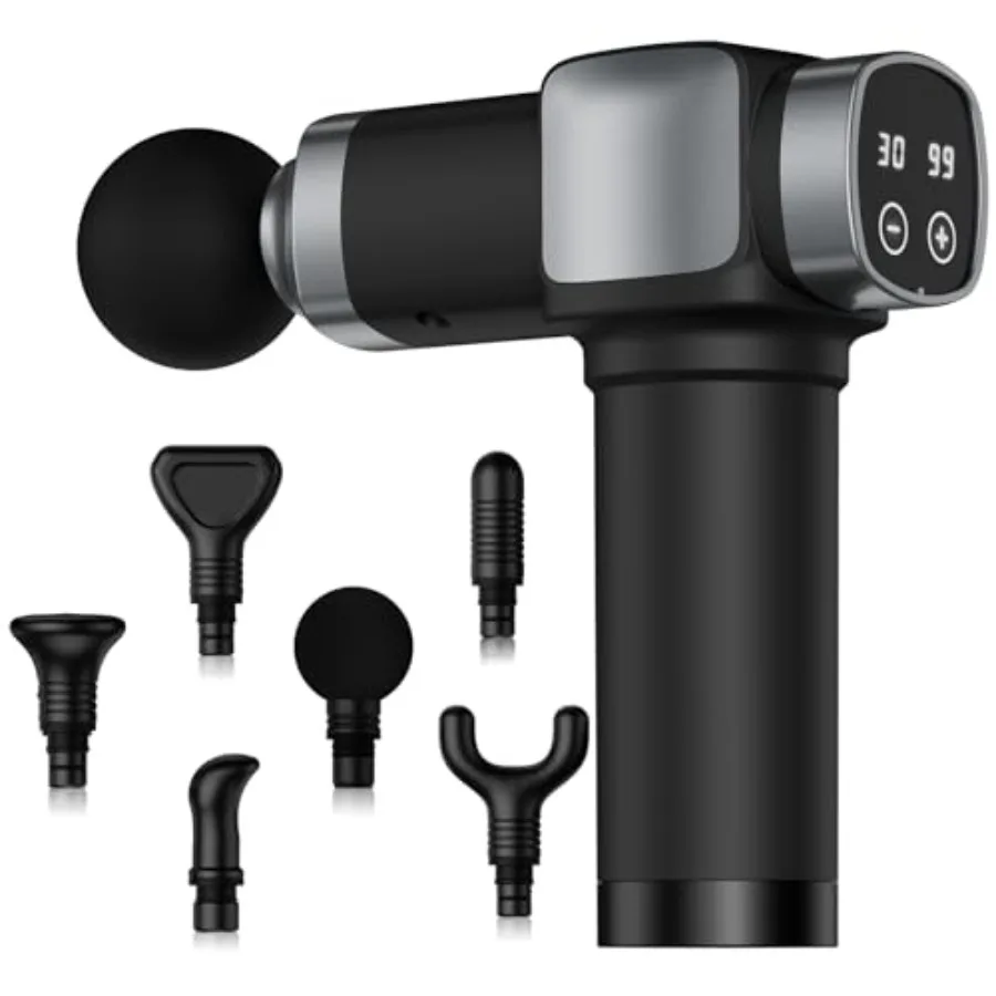 

Massage Gun Deep Tissue Massage Gun for Pain Relief Handheld Electric Muscle Massager with 30 Speed Level 6 Massage Heads Ultra