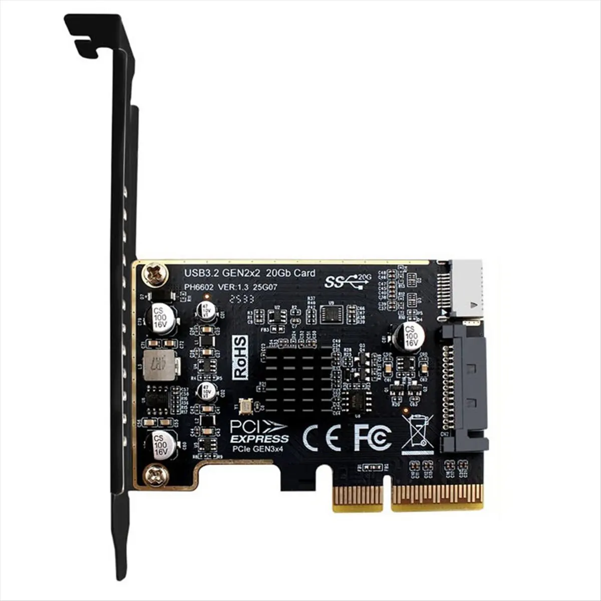 DT746 Newest PCI-E to TYPE-E Expansion Card PCIE X4 to TYPE-E USB 3.2 20Gbps Expansion Card for Type C Front Panel Mount Adapter