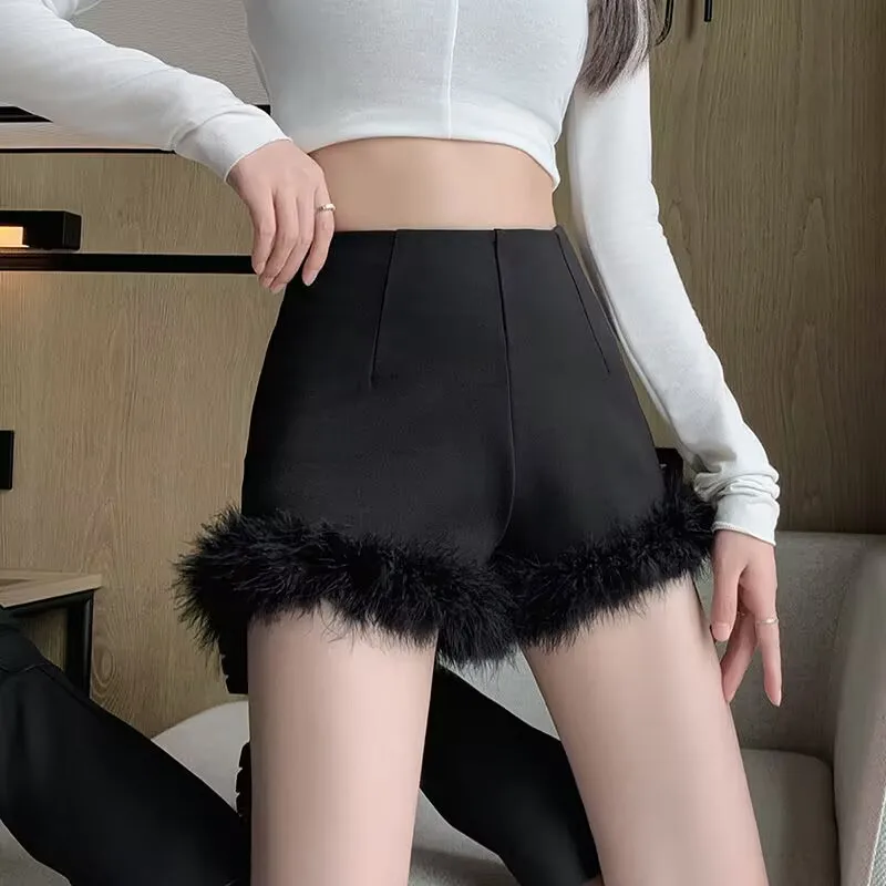 High Waist Shorts 2024 New Spring Autumn Cloth Shorts Women Femme Hotpants Ladies Black Shorts Korean Style Boots Pants