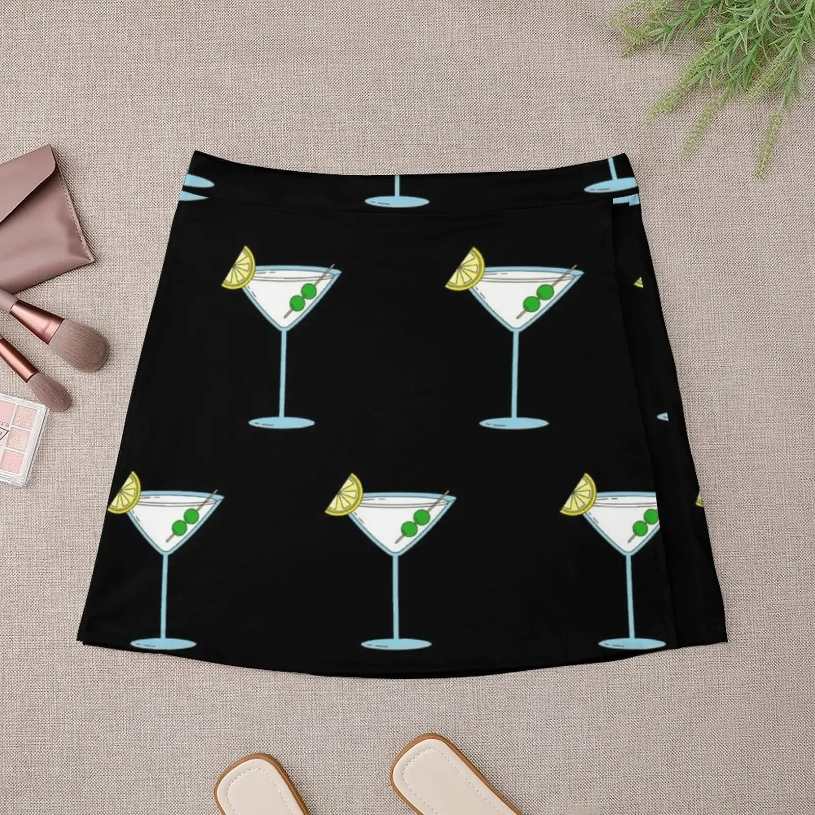 Martini Cocktail Glass Bartender Alcohol Liquor Mini Skirt novelty in clothes elegant dresses for women Women's clothing