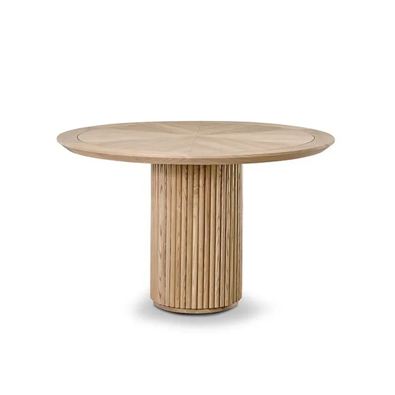 

Nordic solid wood round dining table American country round tea table wooden bundle design dining table creative