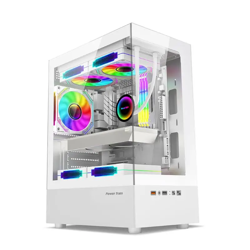 To Illusionary Realm Computer Case M-ATX/ITX Seaview Room Side Transparent Desktop Chassis Support 240 Water Cooler