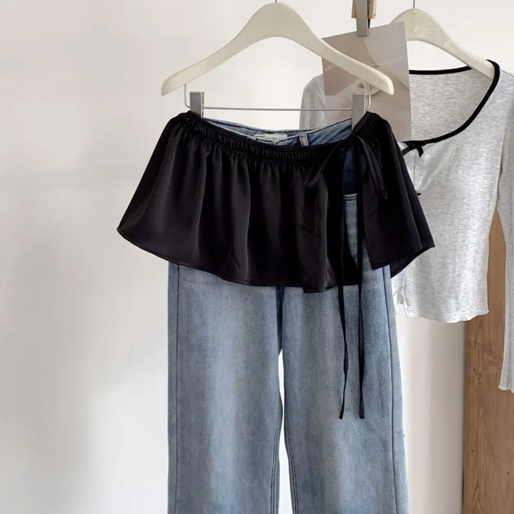 الهيب هوب طبقة وتتسابق تنورة قميص موسع الحلو الدانتيل يصل وشاح الورك Y2K بلون تكدرت حافة حزام الرقص اكسسوارات