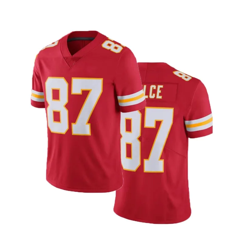 Boyfriend Style Men's Embroidery American Football Jersey Kansas City Chiefs 87 Casual Short Sleeve T-Shirts Party Sports Top