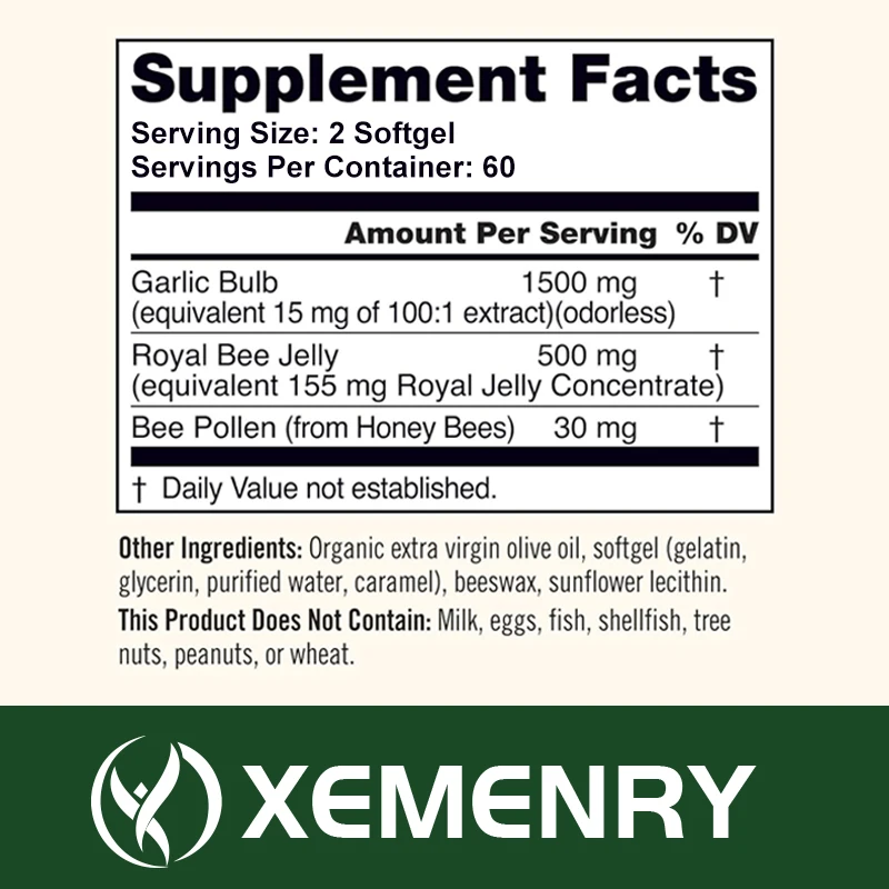 Cápsulas de ajo originales, suplemento de alta resistencia, extracto de aceite de ajo Premium, 1500 mg, 120 cápsulas