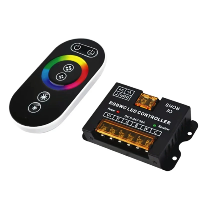 LED Light Strip Controller High Power RGBWC Lamp Remote Control Light Strip Dimmer Iron Shell Wireless Remote-ABWO