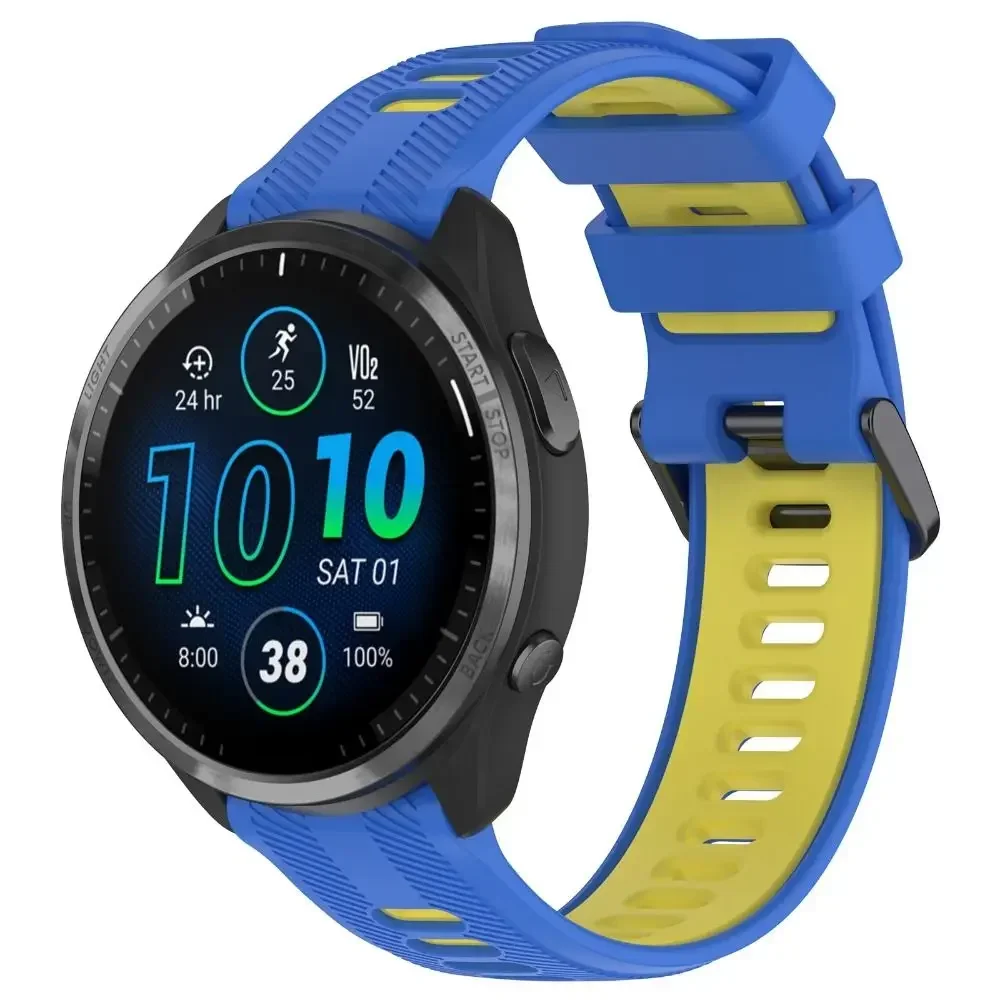 Double Color Silicone Strap Replacement Accessories Bracelet Soft Smart Watch Watchband for Garmin Forerunner 965 955 945 935