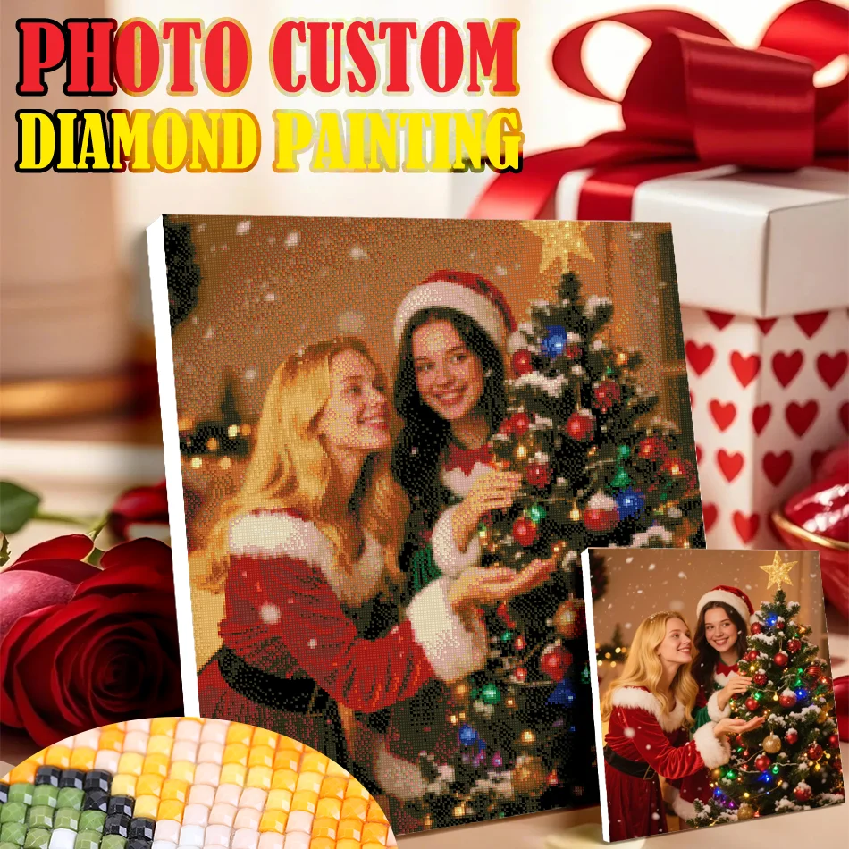

RUOPOTY Custom Diamond Art Painting Kits for Adults Christmas Personalized Diamond Photo Art Full Drill Custom Your Own Picture
