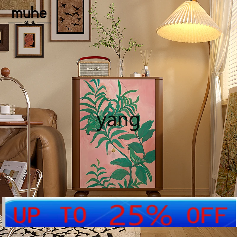 

CX simple art solid wood dining side cabinet bedroom against the wall bucket cabinet entrance entrance decoration