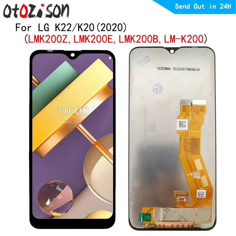 Para lg k22 tela lcd para lg k22 lmk200z lmk200e lmk200B LM-K200 tela lcd painel de toque digitador com montagem quadro