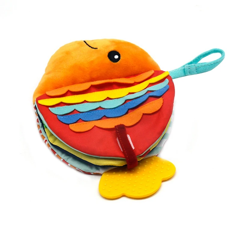 الإبداعية الأسماك القماش كتاب الكرتون حيوانات البحر الطفل التعليم المبكر مهدئا قابل للغسل التنوير كتاب القماش