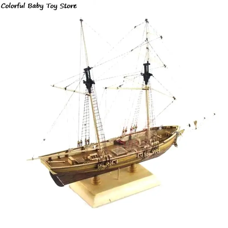 1:70 Scale New Port Wooden Sailing Boat Model 410x60x215mm DIY Kit Ship Assembly Decoration Children Toys Gift