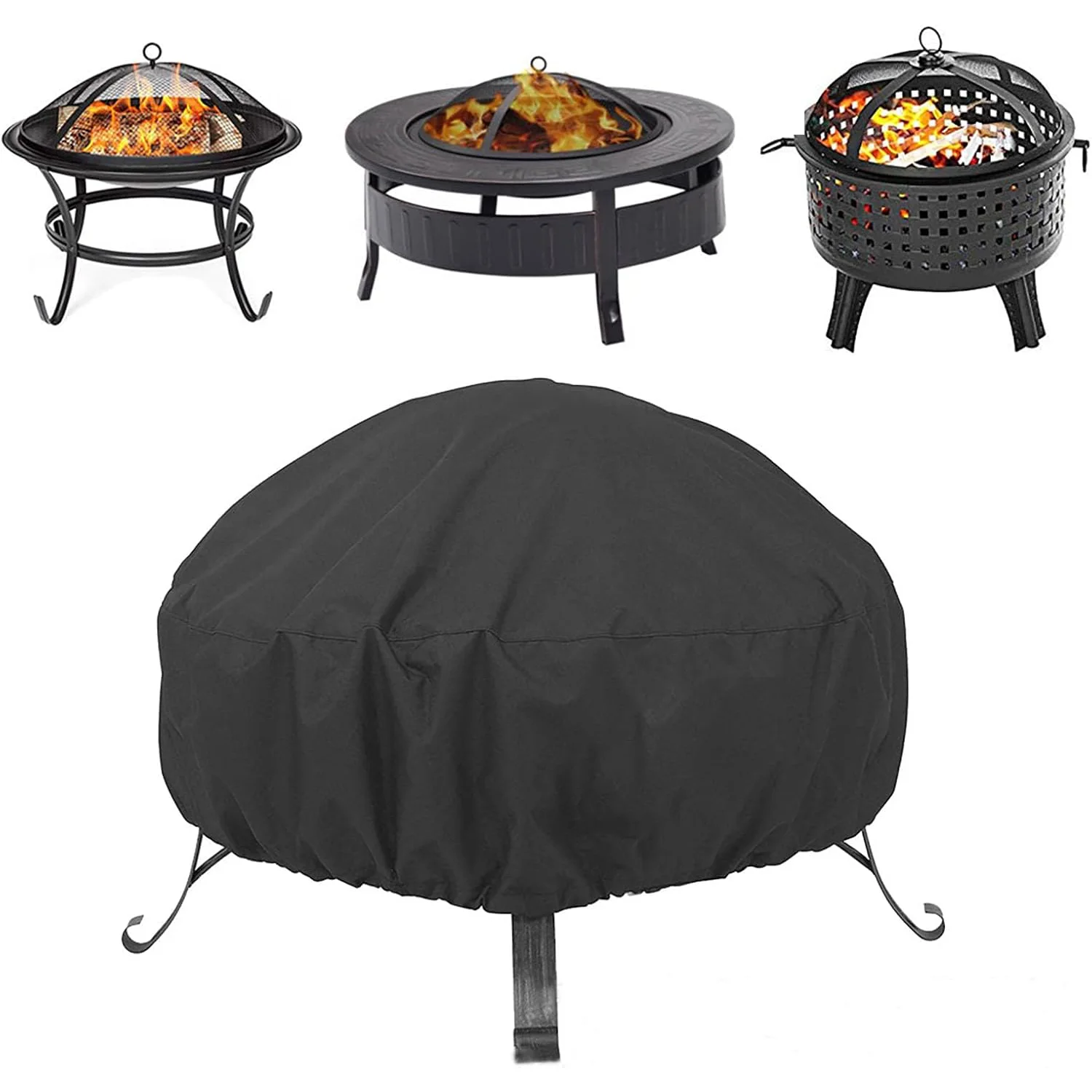 

1pc Fire Pit Cover Round for Fire Pit, Waterproof & Dustproof Outdoor Fire Pit Table Cover, Heavy Duty Polyester Firepit Cover