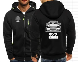 Nouveau CIVIC 6GEN Hommes Vestes Hoodies CombOutwear Streetwear TYPE-R 6RD CAR B16 B18 JDM Hondaes Hooded Men Zip Sweatshirt 071