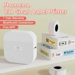 Phomemo Q31 Wireless Label Printer Pocket Handheld Label Maker Paper Sticker Price Label Sticker Printer Similar as Niimbot D110