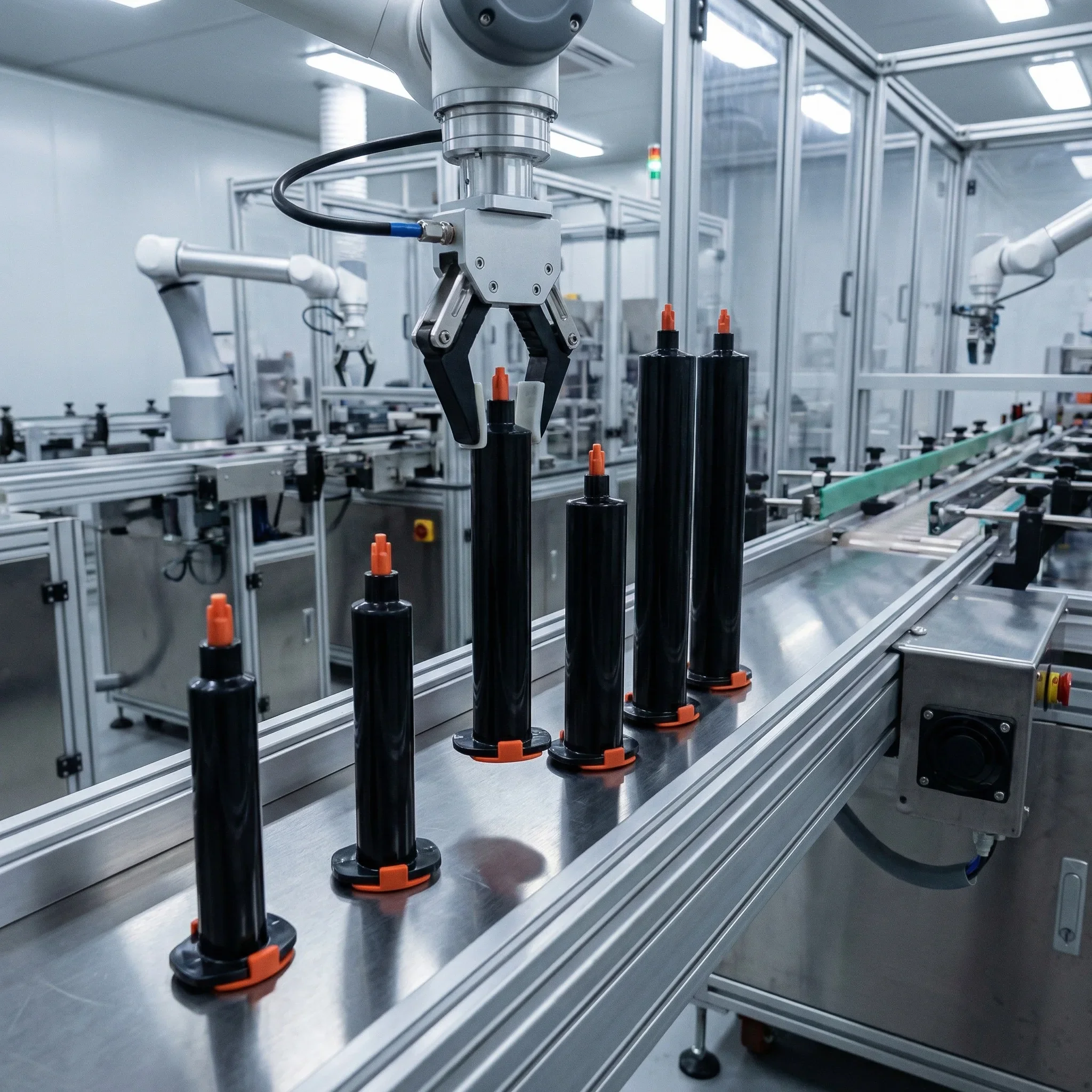 3cc 3ml UV Black Dispensing Syringe Barrel 2500 Sets Pneumatic Glue Syringe with Piston Stopper End Cap for Industrial Adhesive