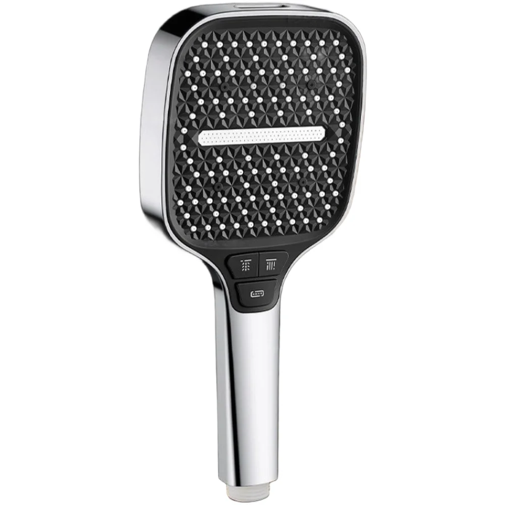 Square Shower Head with 5 Spray Settings Air Injection Technology Rain Massage SPA Modes Wide Coverage Panel ABS Material