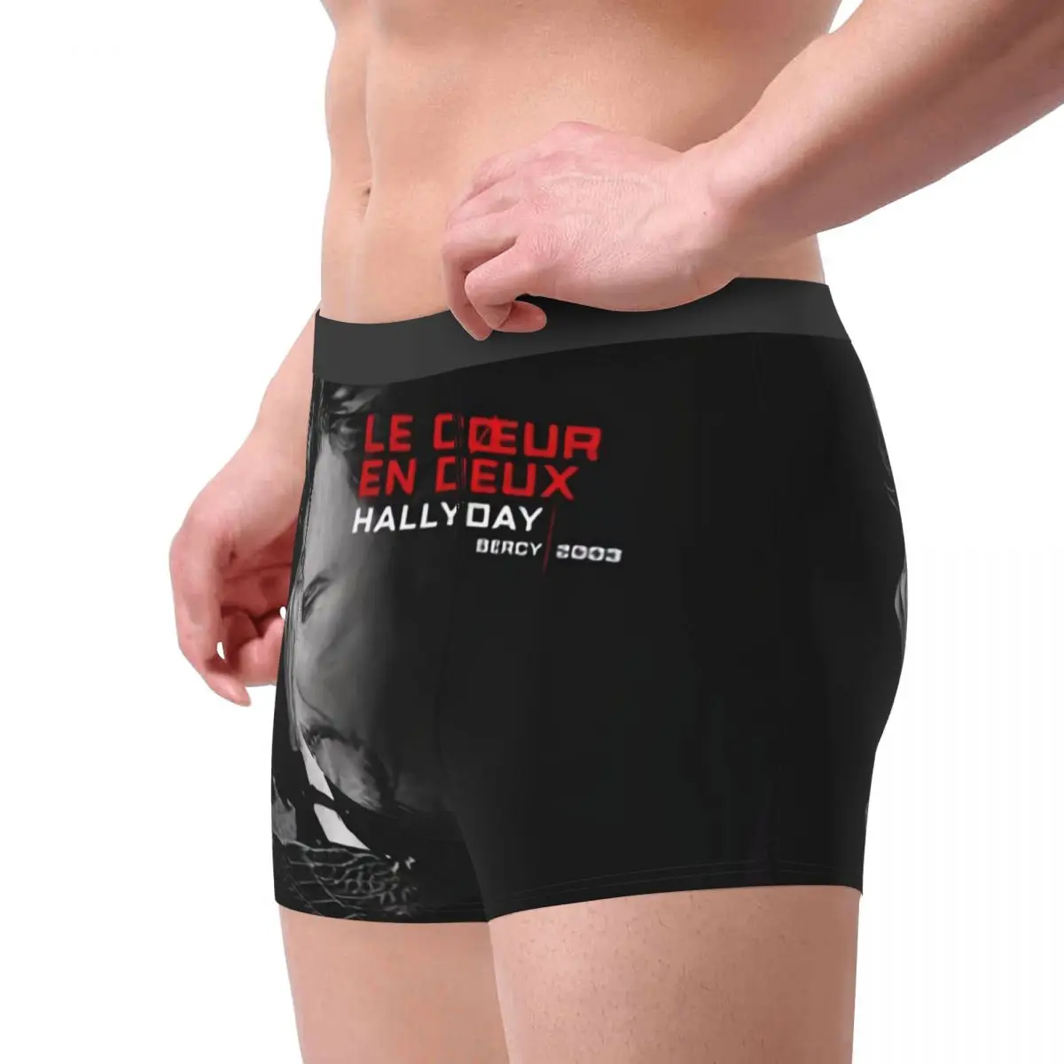 Custom Johnny Hallyday Underwear Men Breathbale France Rock Singer Boxer Briefs