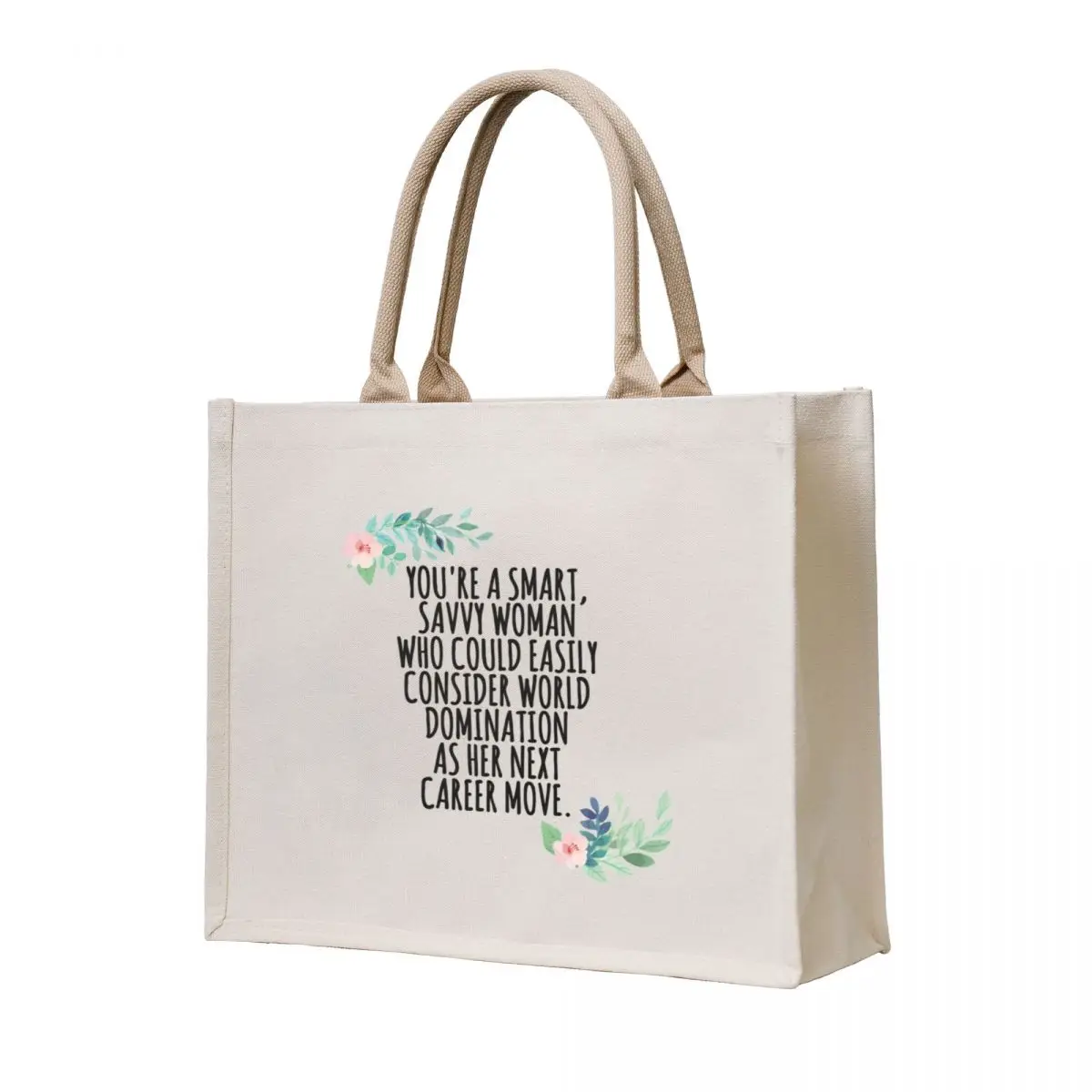 

smart, savvy woman Tote Bag shoping bag cloth bag woman tote university canvas tote