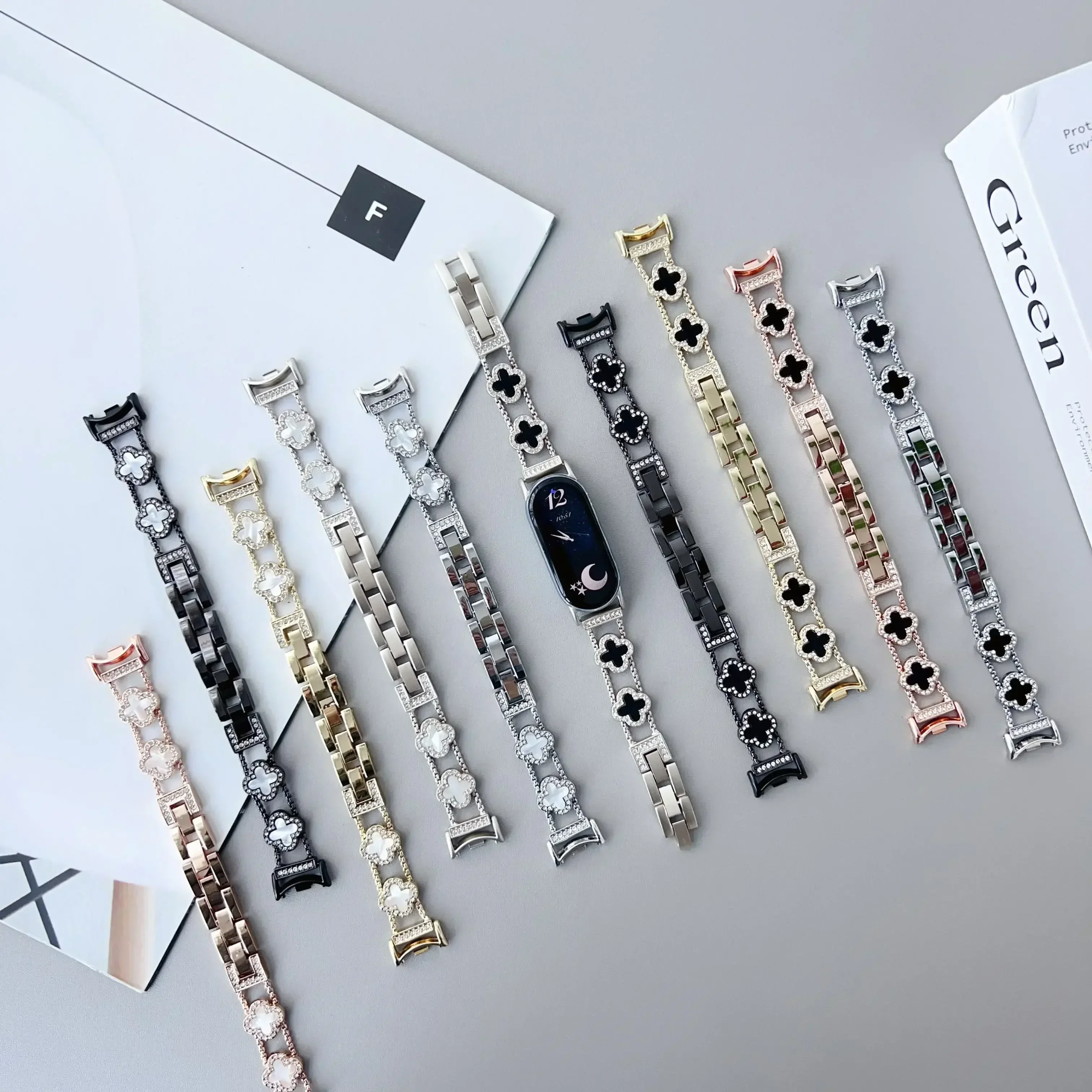 Ремешок из нержавеющей стали для Xiaomi Mi Band 10/9/8, женский металлический ремешок для часов Correa для Miband 8/mi 9, сменный браслет-браслет