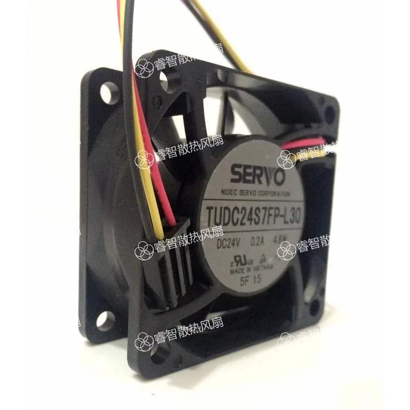 Japan Servo TUDC24S7FP-L30 DC 24V 0.2A 60x60x25mm 3-Wire Cooling Fan