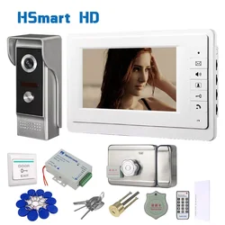 DC 12V Door Access Control system add RFID Electric Lock 7Inch Monitor +Wired Camera