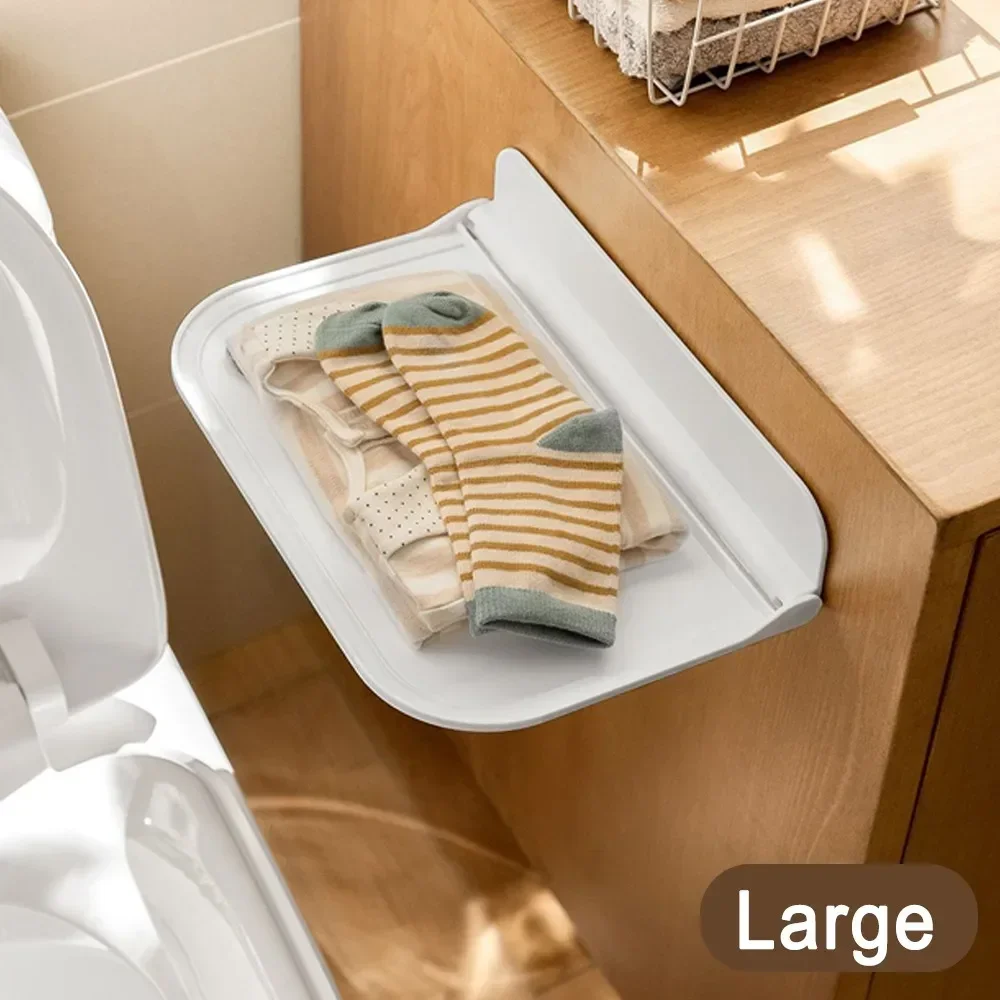 1 PC Storage Shelf Foldable Storage Rack Bathroom Bedside Mobile Home Wall Home Organization and Storage Bathroom Accessories