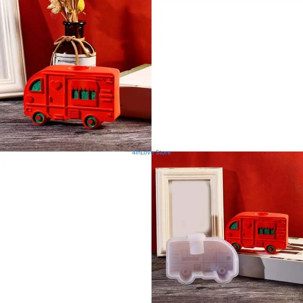 

T4MD Sturdy Silicone Bus Shaped Mold for Handmade Gypsum Vehicles and Holders