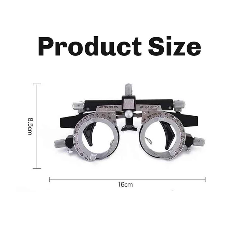 Universal Trial Lens Frame, Ferramenta Óptica, Totalmente Ajustável Tipo Oftálmica Equipamento, PD 50-80mm