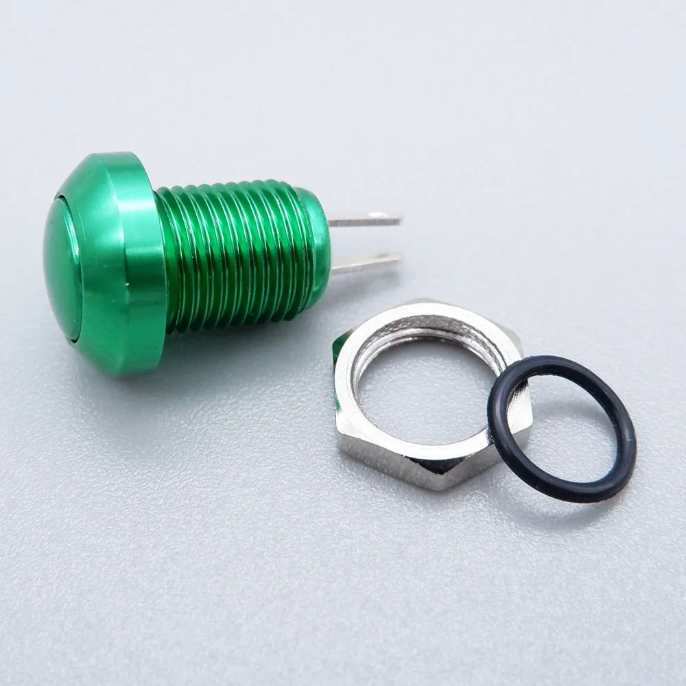 8mm Buttons Metal Power On Off Push Button Momentary Self-reset Mini Switch  Doorbell Horn Button Power Start Stop Red Blue 1NO
