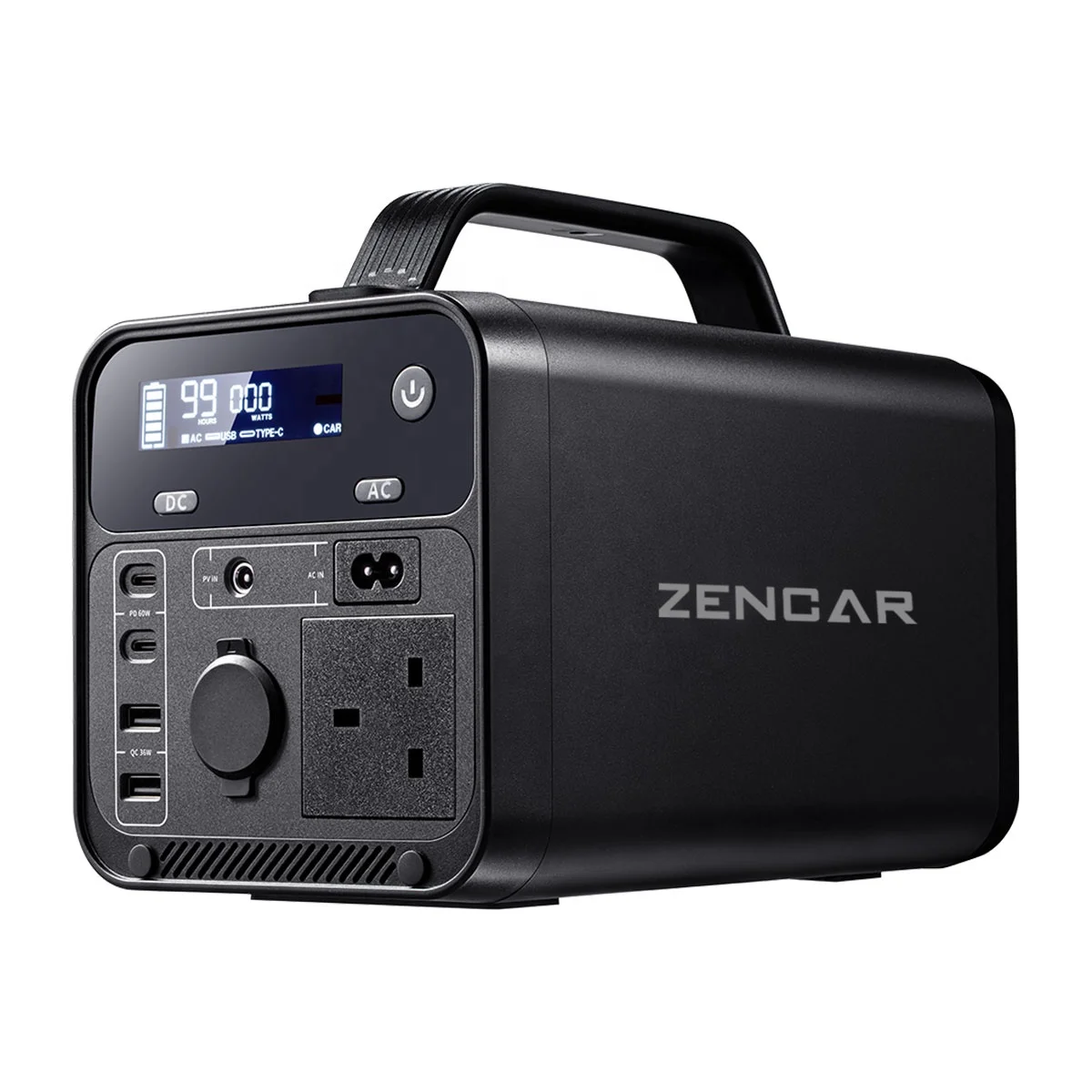 

Zencar 500Wh Portable Lithium Power Station For Outdoor Camping And Laptop Emergency Portable Power Station