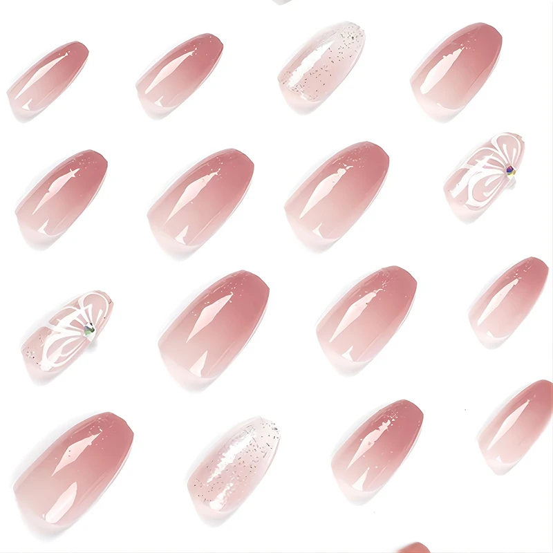 素晴らしいネイルアートのためのグラデーションのきらびやかなスパンコールが付いた24個の長持ちするバタフライラインストーンのネイルステッカー