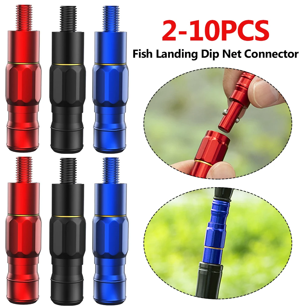 2-6PCS Fishing Rod Pod Screw Anti-rotation Fish Landing Net Screw Quick Release Net Connector Adapter Portable Fishing Tool