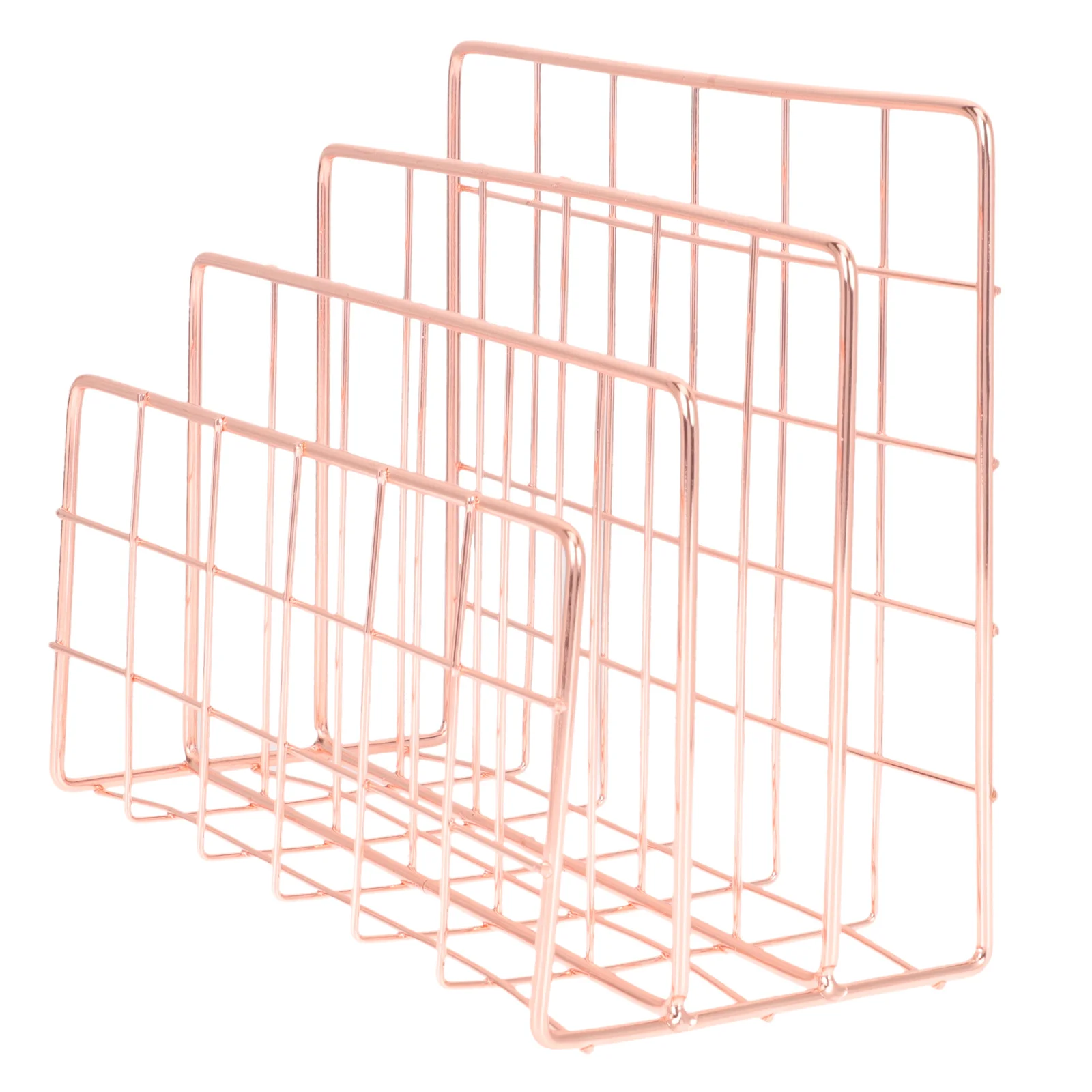 

Metal Storage Rack Desktop Mail Organizer 3 Slot Book Rack Magazine Holder Multifunction File Holder Office Use