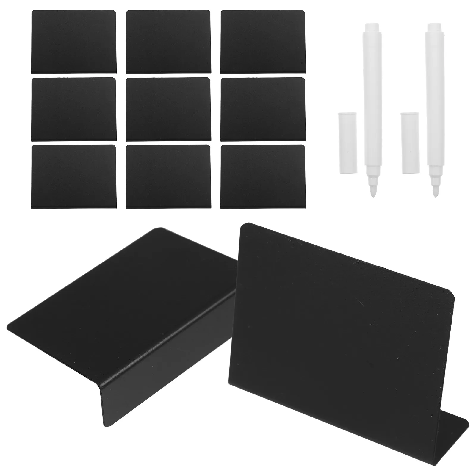 

12Pcs Mini Tabletop Chalkboard Signs Small Plastic Display Board with Adjustable Easel Stand for Food Labels Party Buffet