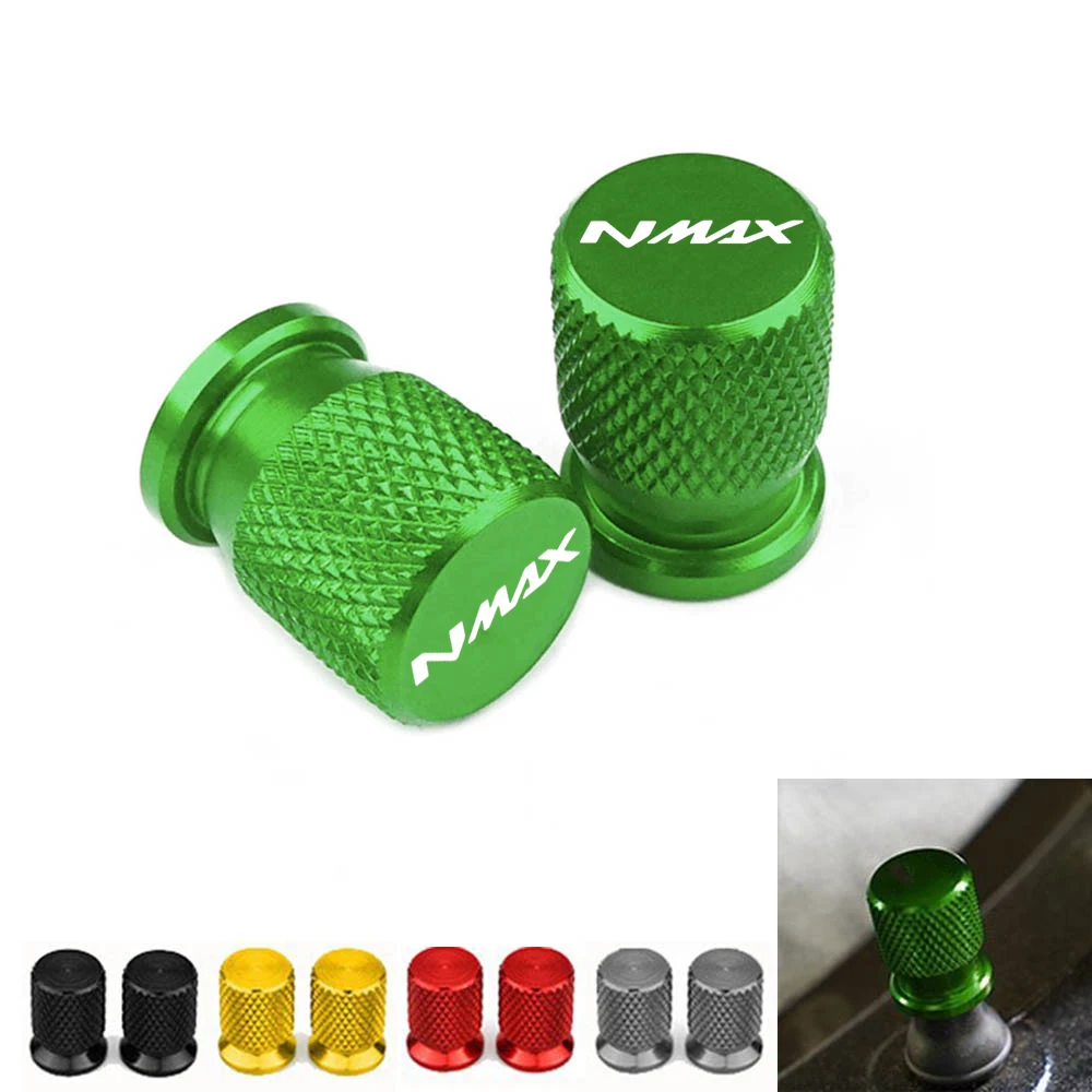 2Pcs CNC Aluminum Tyre Valve Air Port Cover Cap Motorcycle Accessories for Yamaha Nmax N-max 125 155 2017 2018 2019 2020- 2023