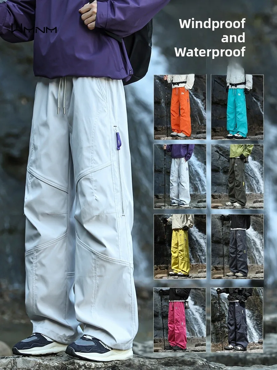 

Outdoor Windproof Waterproof Fce Lined Thiened Winter Hiking Sports Paratrooper Pants Men's Casual Straight Leg Trousers