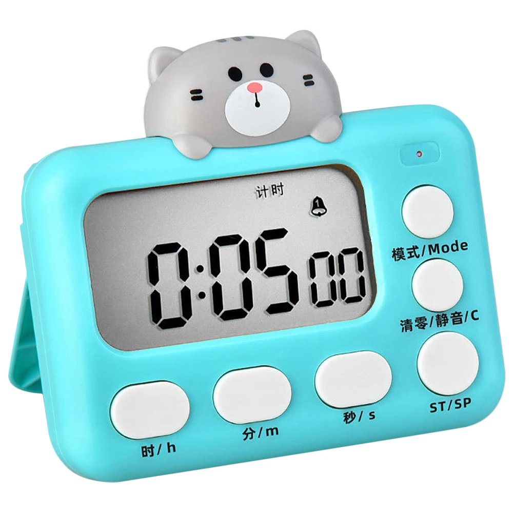 

Cute Cat Design Plastic Small Compact For Study Classroom Countdown Digital Electronic Household Tools Cooking Supplies Kitchen