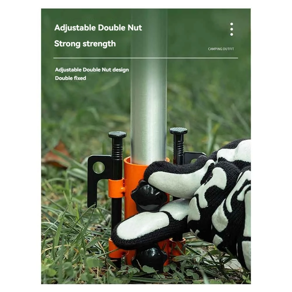 

AZ-Awning Canopy Pole Fixing Pipe Ground Holder With Ground Nail Windproof Adjustable Camping Tent Accessories