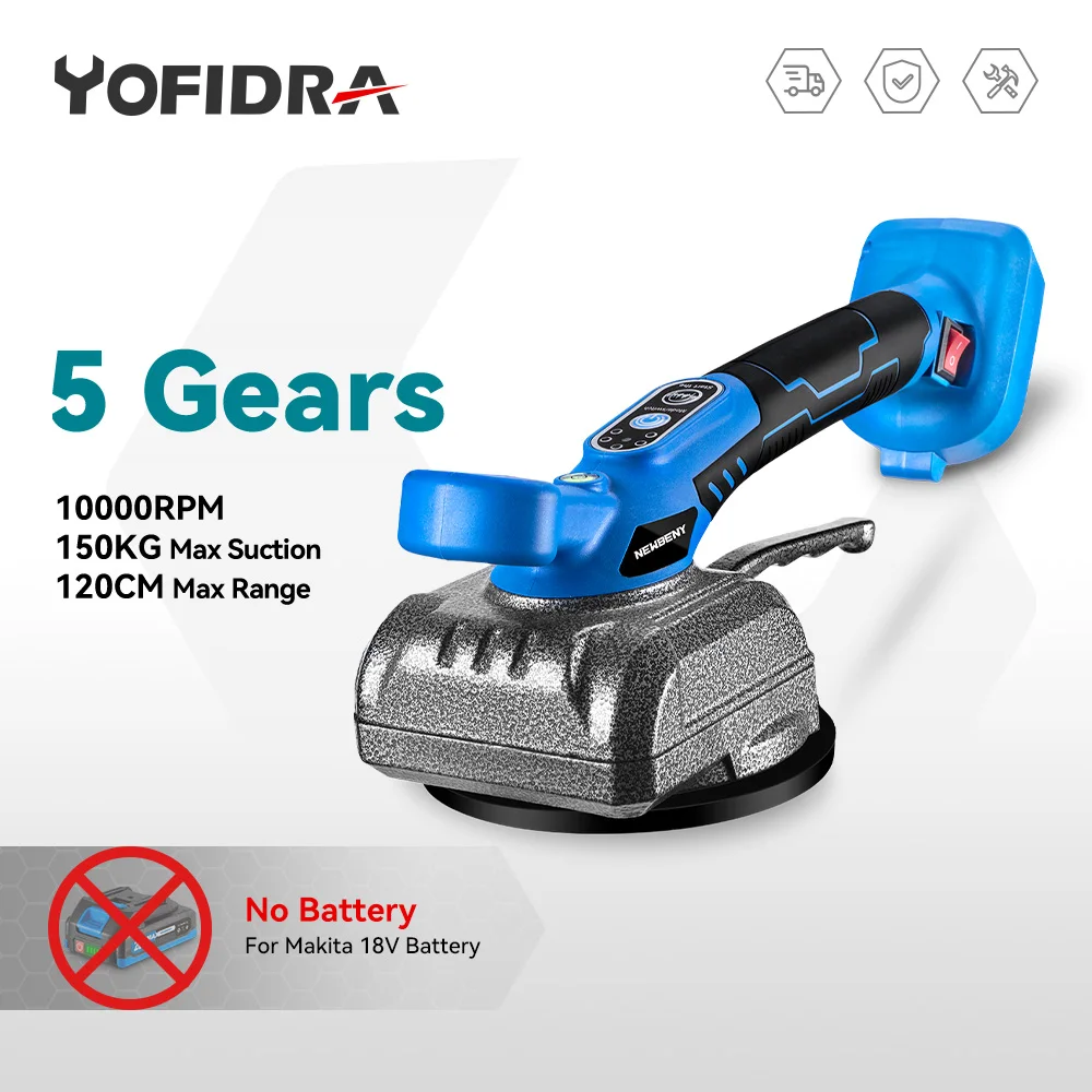 150kg Tiling Tiles Machine 5 Gear Adjustable Cordless Efficient Automatic Floor Vibrator Leveling Tool For Makita 18V Battery