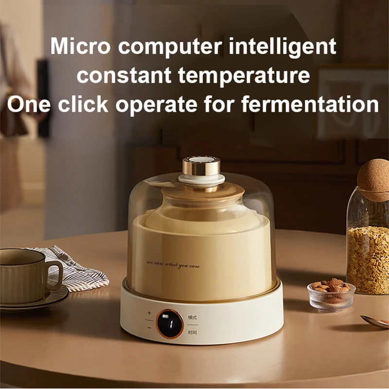 Automatic Multifunctional Yogurt Maker Leben Enzyme Fermenter Rice Wine Natto Fermenting Machine 1L Glass Container With Timer