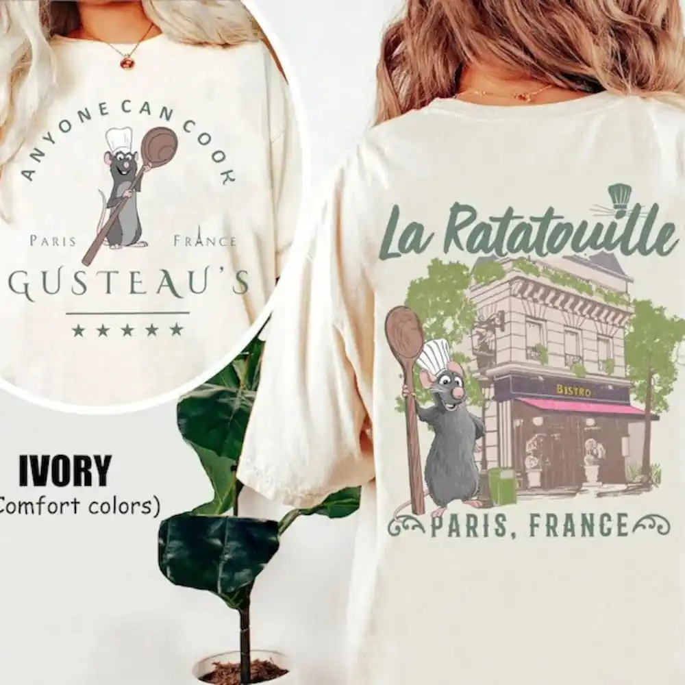 ريمي راتاتوي ليتل الشيف الكرتون المطبوعة الكرتون تي شيرت أفلام أنيمي قصيرة الأكمام الشارع ملابس علوية على الموضة غير رسمية #1