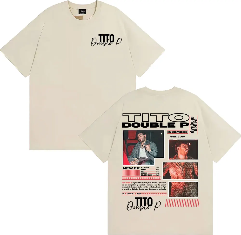 تيتو مزدوج P Ay Mama ألبوم جولة تي شيرت ملابس للرجال موضة الهيب هوب الشرير تي شيرت الذكور عادية 100% القطن المتضخم تي شيرت #6