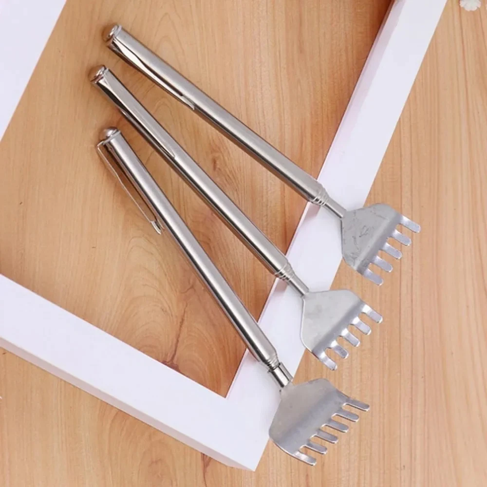 أداة خدش تلسكوبية متينة من الفولاذ المقاوم للصدأ 6 قطع - أداة خدش خلفية يدوية قابلة للتمديد للسفر LK-AA478