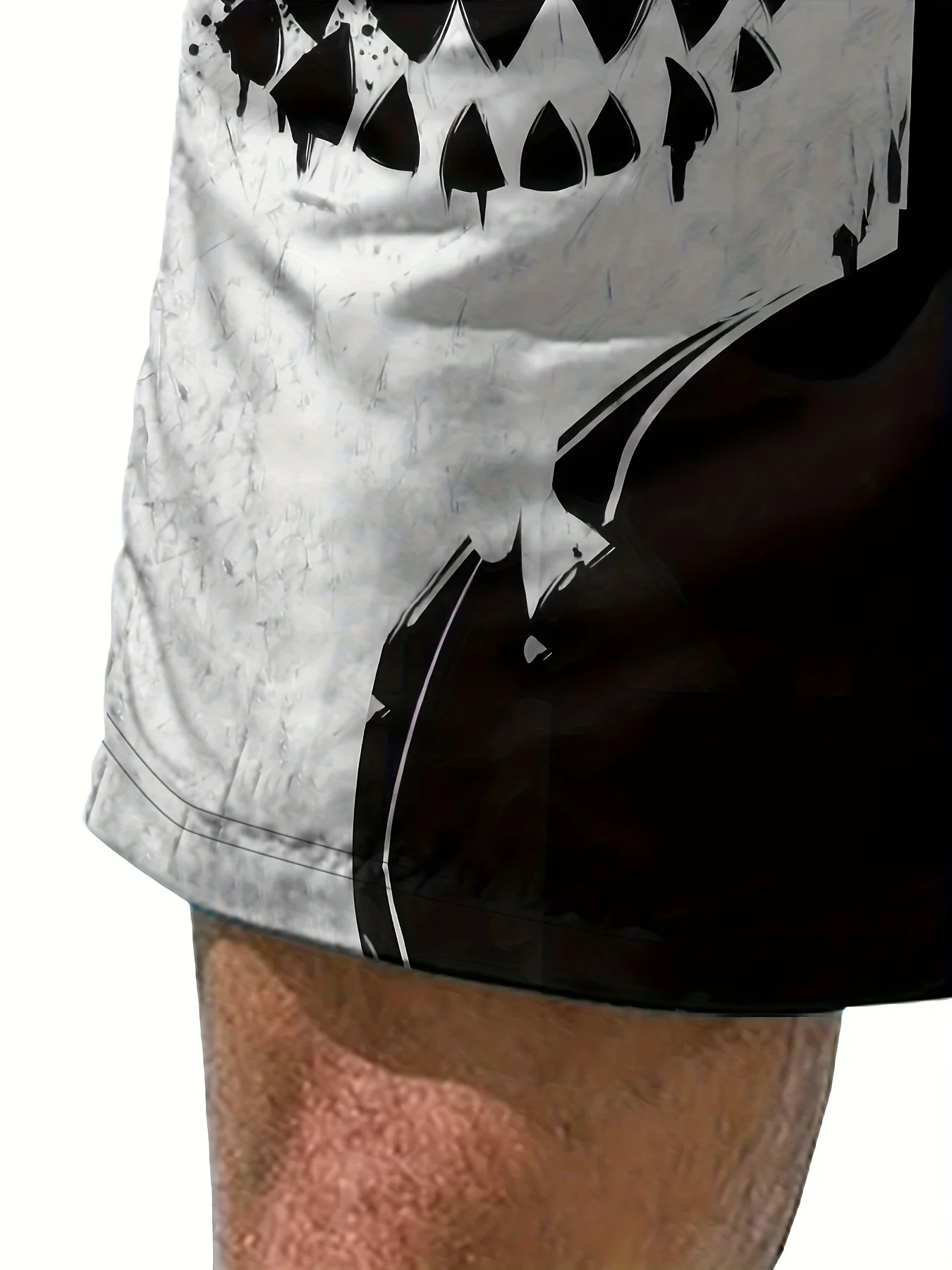 Men's Cartoon Smile Face Shorts Mid Waist Vintage Drawstring Waist Side Pockets Daily Wear for Spring & Summer