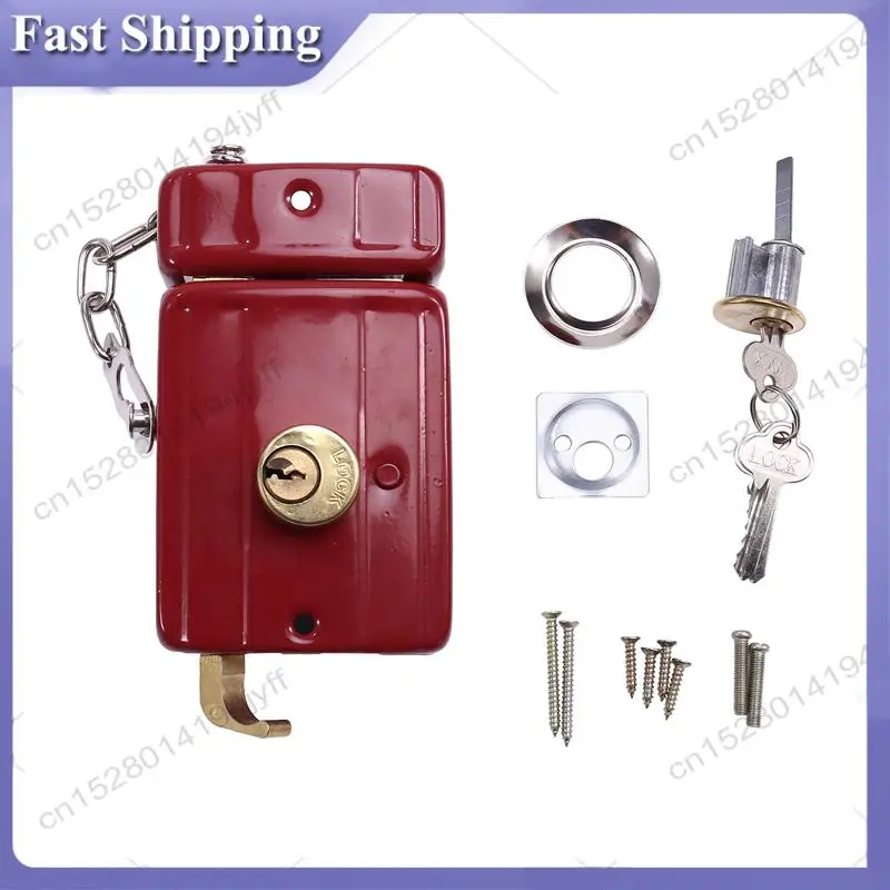 

-ABDH Чугунный противоугонный замок Внешняя дверь Несколько страховок Безопасность Бытовое внутреннее общежитие с ключом Деревянный дверной замок