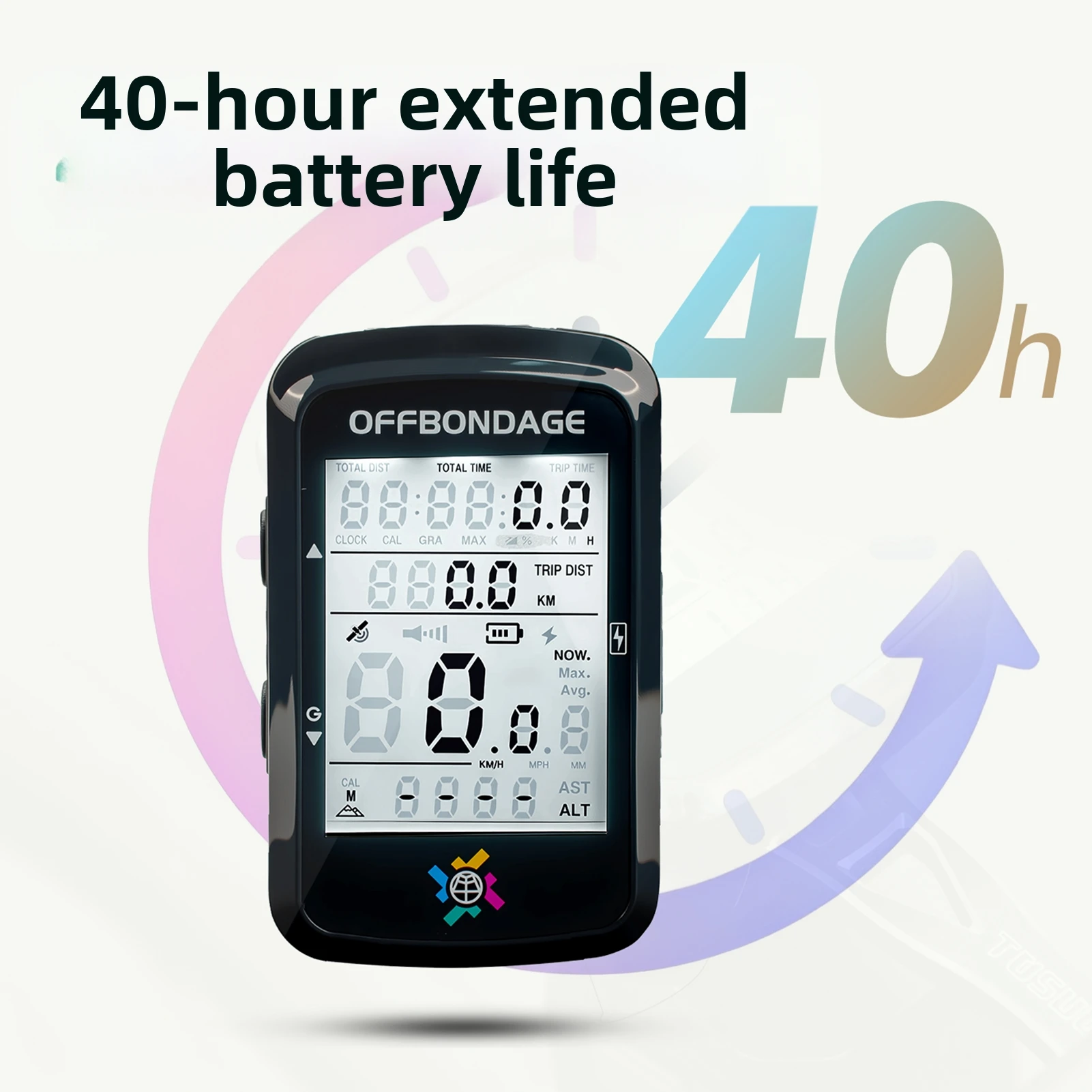 

OFFBONDAGE GPS велосипедный компьютер 2,6-дюймовый велосипедный одометр беспроводной спидометр водонепроницаемый велосипедный цифровой секундомер велосипедный GPS