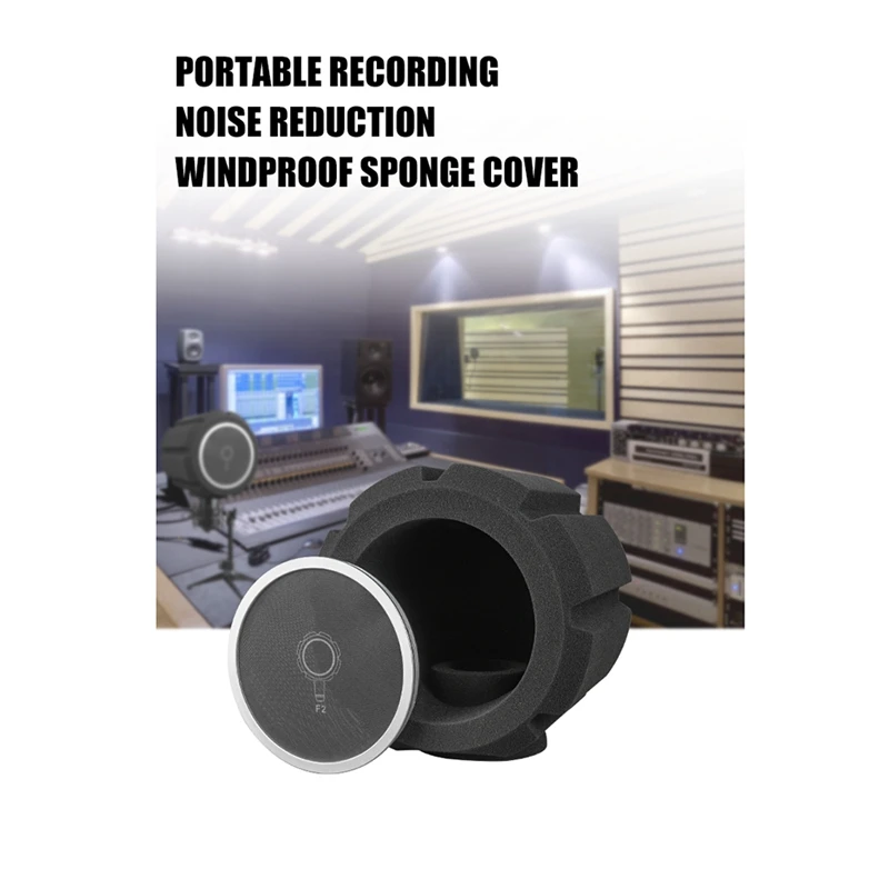 F2 mikrofon kondenser profesional, layar Studio Filter akustik kaca depan rekaman mikrofon jaring hitam mudah digunakan