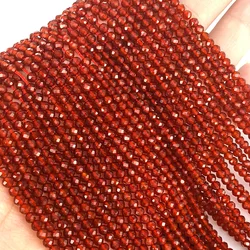 Natural Small Particle Faceted Red Agate 100% Loose Round Beads 2/3/4MM For Jewelry Making DIY Bracelets Necklace Accessories