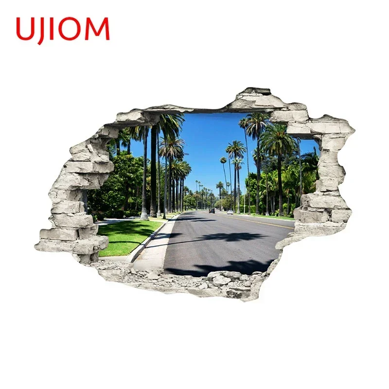 UJIOM 13cm X 8.7cm Tear Highroad Wall Sticker Waterproof Creativite Living Room Sofa Wall Decal Home Decor Wallpapers